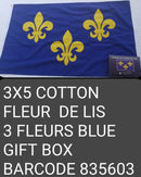 French Fleur De Lis American France Royal History Flags Embroidered Cotton 3x5 Feet Gift Boxed