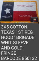 Texas Cotton Hoods Brigade Flags Historic Gold Fringed Gift Boxed