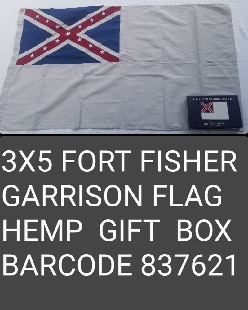 Fort Fisher North Carolina Historic 3x5 Feet Hemp Embroidered Flag Brass Grommets Gift Boxed