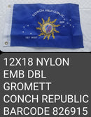 Conch Republic Key West Boat Flag Double Sided Embroidered 100% Nylon Traditional Brass Grommets