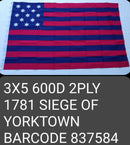 Siege of Yorktown Colonial American Battle Flag 3x5 600D Embroidered