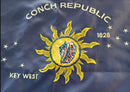 Conch Republic Boat Flag Key West Embroidered 12x18 Inches Brass Grommets