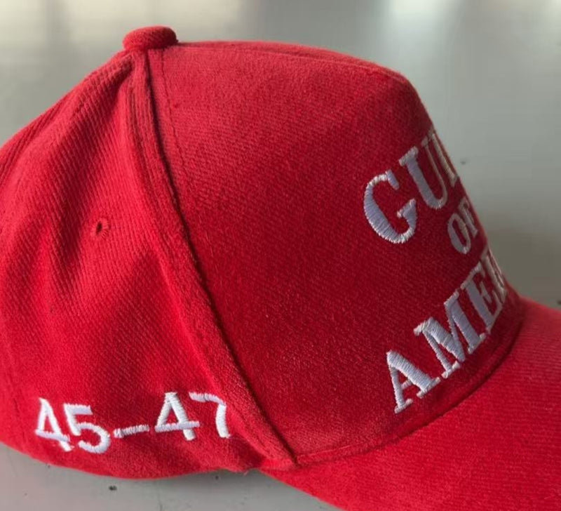 Gulf of America Caps 45 47 USA Flag Red Trump Hats