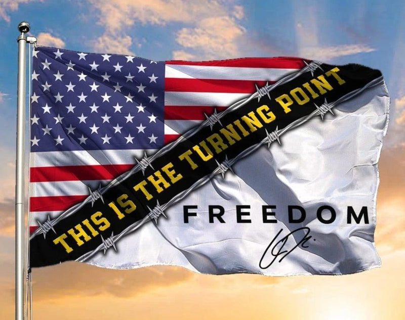 Freedom USA Turning Point Charlie Kirk Signature Series 5x8 Feet American Flags Ships October 24