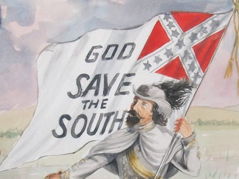 Custom Made God Save the South Historical 2nd National 3x6 Feet Flag Gold Fringe Sleeve
