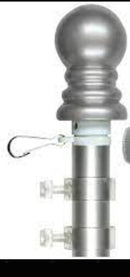 SPINNER FLAG POLES 6 FEET Silver Flagpoles