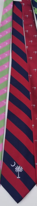 SC Tie South Carolina Silk Men's Rep Stripe Ties Blue & Red Crimson