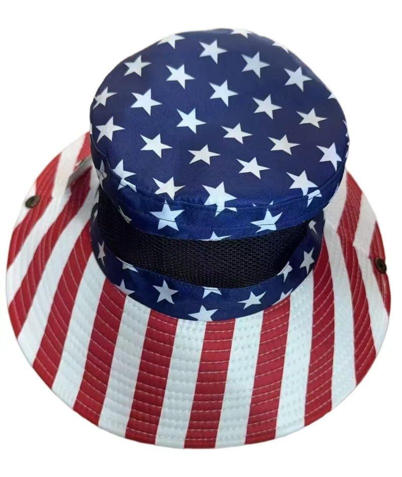 American Flag Bucket Safari Golf Sun Hat Premium Ships Now in Time for Christmas America First Sale