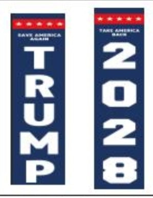 Trump & 2028 and Freedom Charlie Kirk Tribute Door Decorations Flags Banner Pair 12"×72"