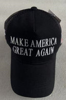 Make America Great Again Black & White Embroidered Caps Trump Mesh Back 45 47 USA Flag