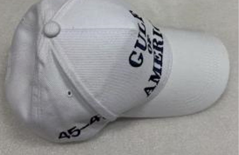 Gulf of America Caps 45 47 USA Flag White Trump Hats