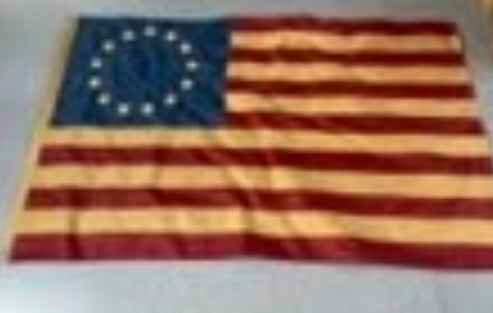 Limited Edition Betsy Ross Cotton Dark Vintage Tea Stained 3x5 Feet Early Colonial American Flags