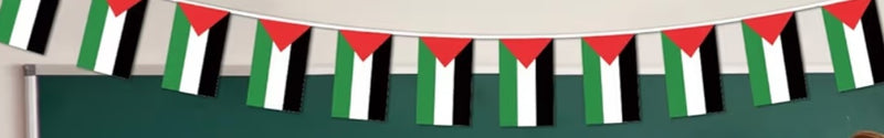 Palestine Bunting 18 Feet String 24 Flags 4"x6" Inch Educational Palestinian Decorative Flags Custom Made Allow 4 Weeks Production