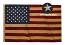 American U.S.A. Heritage Collection Deep Tea Stained Natural 100% Cotton Canvas USA Sewn Stripes Embroidered Stars Flags