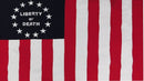 Hunters Rebellious Stripes Liberty or Death 1777 Colonial American 12x18 Inch Early USA Stick 30" Wooden Staffs Cemetery American 250th Anniversary Flags