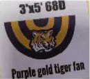 Tiger Bunting Fan Purple & Gold Louisiana 3x5 Feet