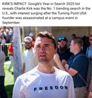 Freedom Long Sleeve T Shirts Charlie Kirk USA Flag Sleeve