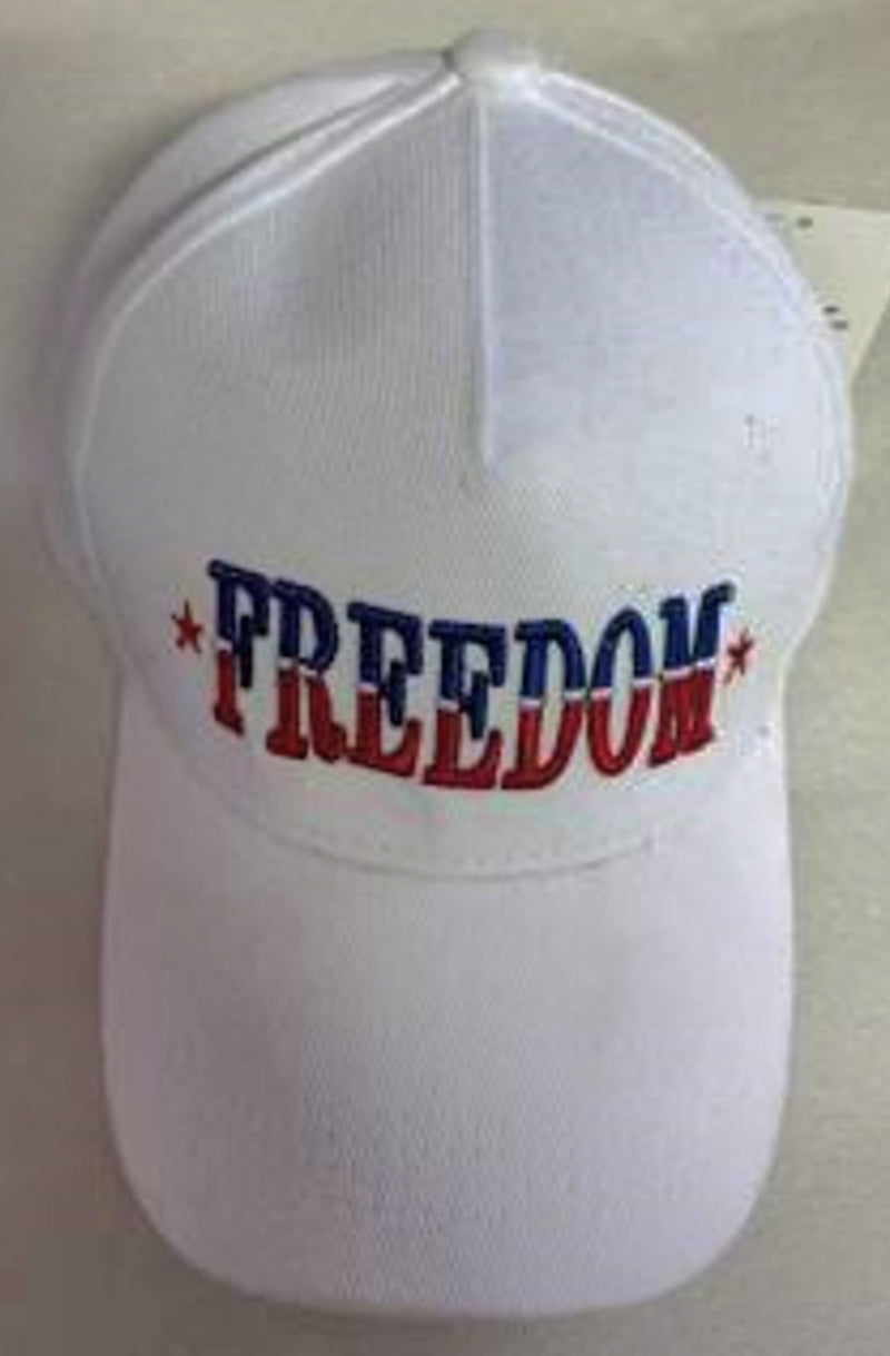 Freedom Rocks Cap Freedom Red White Blue USA Embroidered Caps Charlie Kirk Tribute Hats