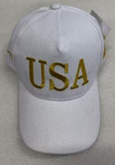 USA White Gold USA Embroidered Trump Caps