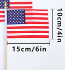 American Flags 500 Case of 4x6 Inches USA Natural Wooden Staffs & Gold Safety Spears