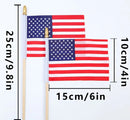 American Flags 500 Case of 4x6 Inches USA Natural Wooden Staffs & Gold Safety Spears