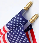 American Flags 500 Case of 4x6 Inches USA Natural Wooden Staffs & Gold Safety Spears