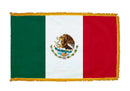 Mexican Flag Indoor Gold Fringe 3x5 Feet Mexico
