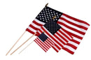 All American 4" inch x 6" inch USA Stick Flags Wood 10" Staffs