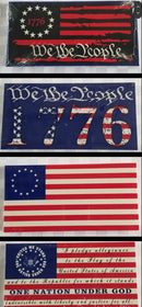 Thirteen Packs of 50 Bumper Stickers Betsy Ross American 250th Anniversary Themed Hot Sellers 3.5"x7.5" Inches 650 Total Retail Value $1500+