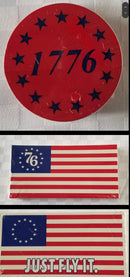 Thirteen Packs of 50 Bumper Stickers Betsy Ross American 250th Anniversary Themed Hot Sellers 3.5"x7.5" Inches 650 Total Retail Value $1500+