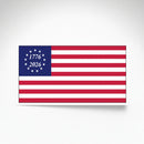 American First Flag 1776 2026 Betsy Ross Made In U.S.A. Vinyl Outdoor Quality 3.5"x7.5" Inches Bumper Stickers Limited Edition Commemorative USA Historic Decals