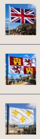 Flags Over Louisiana 5x8 Set of Flags :  Kings Colors 5x8 Feet, Spain Lions & Castles, Fleur de Lis