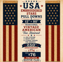 USA Pull Down Two Pack Embroidered American Tea Stained 12x80 Inches Limted Edition Sale Ships June 15
