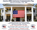 Betsy Ross 250 Flags 600D 2Ply Polyester Heavy Duty Outdoor Rough Tex 3x5 Feet Sewn & Embroidered Real Brass Grommets