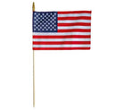 American Flag Stick Flags Sewn Edges Pointed Ends for Gravemarking Cemetery Use 12"×18" 3/8" 30 Inches Wooden Staffs Gold Spears