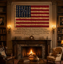 American 1876 38-Star 3x5 Feet Rare USA Flag Pattern Vintage Cotton Sewn & Embroidered Brass Grommets