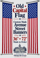 Two Pack American Flag Avenue Street Banners USA 36"×72" 100% Nylon