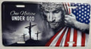 One  Nation Under God American Flag Aluminum License Plates