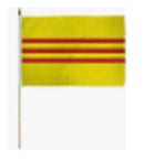 South Vietnam 4x6 Inch Stick Flags 12 Pack 10" Wooden Staff
