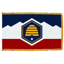 Utah 2022 2023 New State Flag Gold Fringe Sleeve 3'X5' Flag Rough Tex® 300D Official Government Embroidered