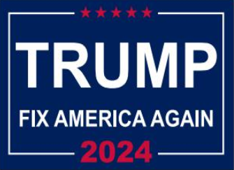 Trump 2024 Fix America Again 12"x18" Stick Flag ROUGH TEX® 68D 24" Wooden Stick