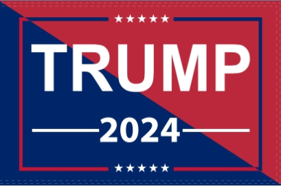 Trump 2024 Blue & Red 3'X5' Double Sided Flag ROUGH TEX® 100D