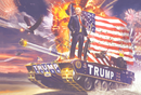 Trump Tank 12"x18" Stick Flag ROUGH TEX® 68D 30" Wooden Stick