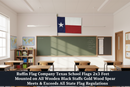 State Schools 24" x 36" Texas 2x3 Feet Classroom Flags With 48" Wooden Staffs (Carton of 12)