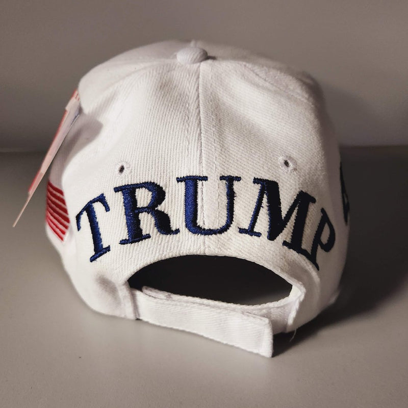 USA 45 White Trump Embroidered Cap