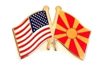 USA Macedonia Lapel Pin