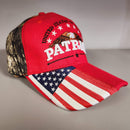 United States of America Patriot Red Embroidered Cap Camo Back