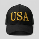 Trump 45 47 USA Black Gold Embroidered Hat