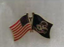 USA & North Dakota Friendship Lapel Pin – Cloisonné Hard Enamel