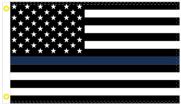 US Police Memorial 12"x18" Embroidered Flag ROUGH TEX® 300D Oxford Nylon Garden Flag